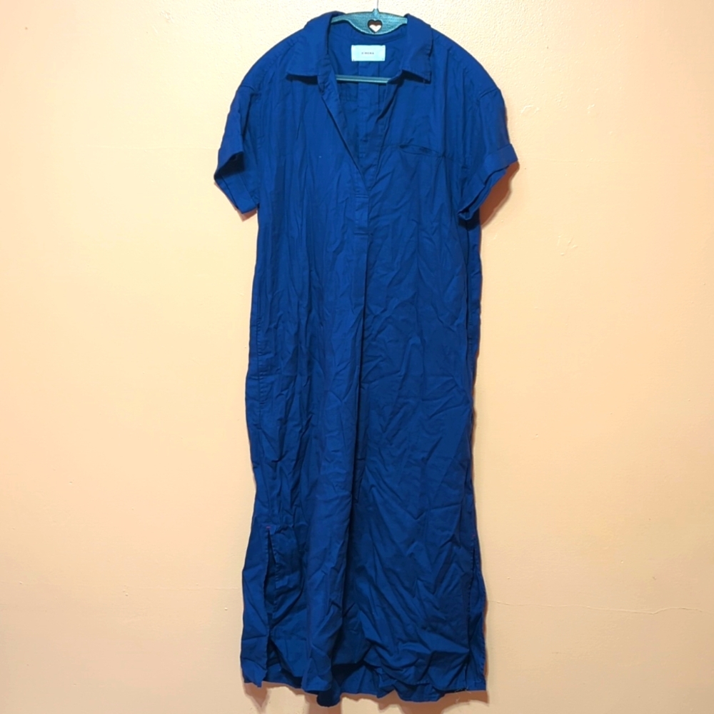 Xirena Monroe Dress in Neptune Cotton Pockets Midi Coastal Minimalist S